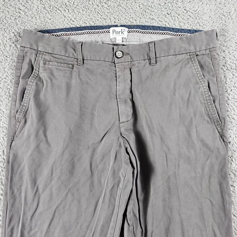 Perk Pants Mens 36x28 Gray 2.0 Chino Slim Straight Stretch Feel Good Golf Twill